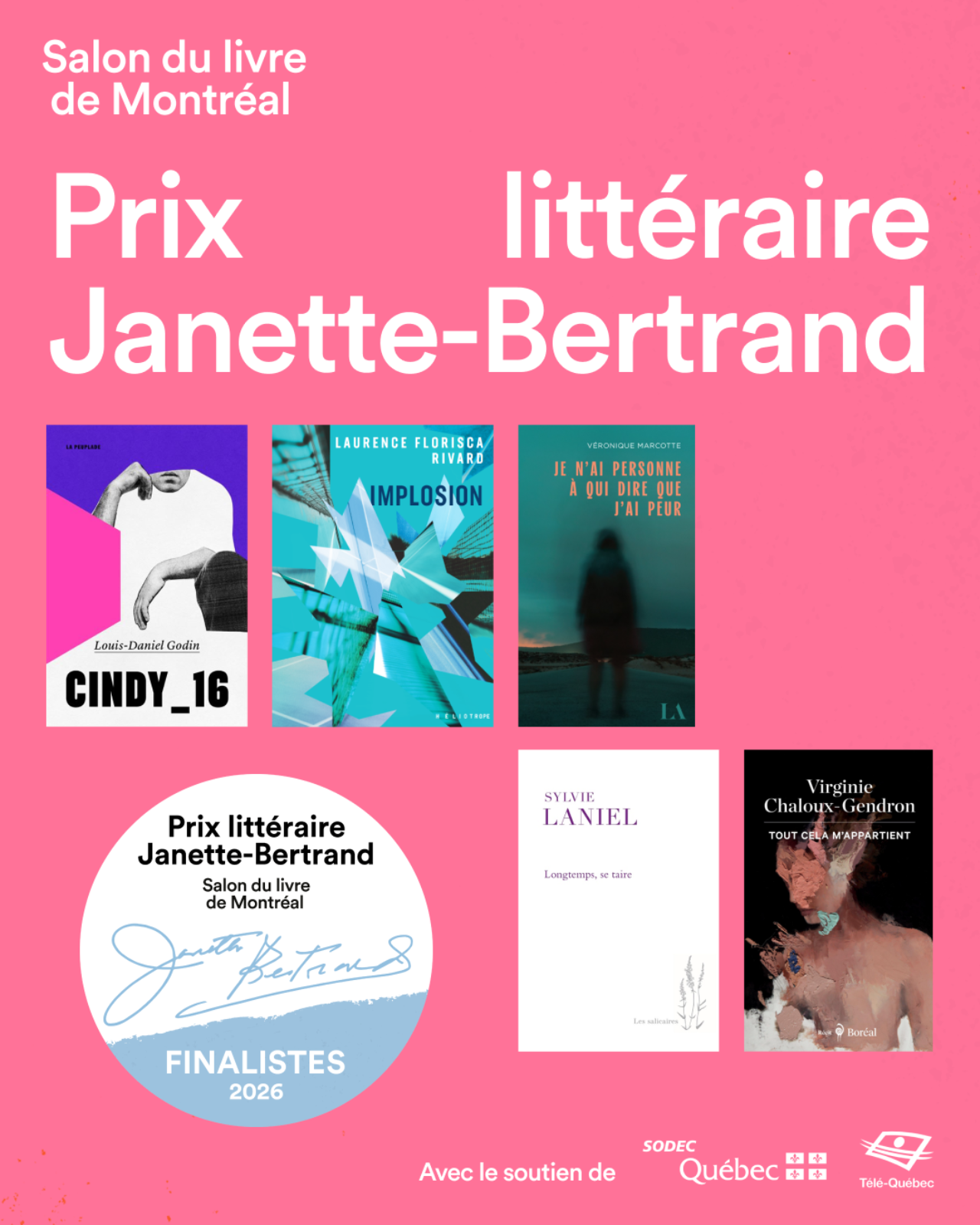 PJB 2026 RS Liste des 5 titres finalistes Couverture